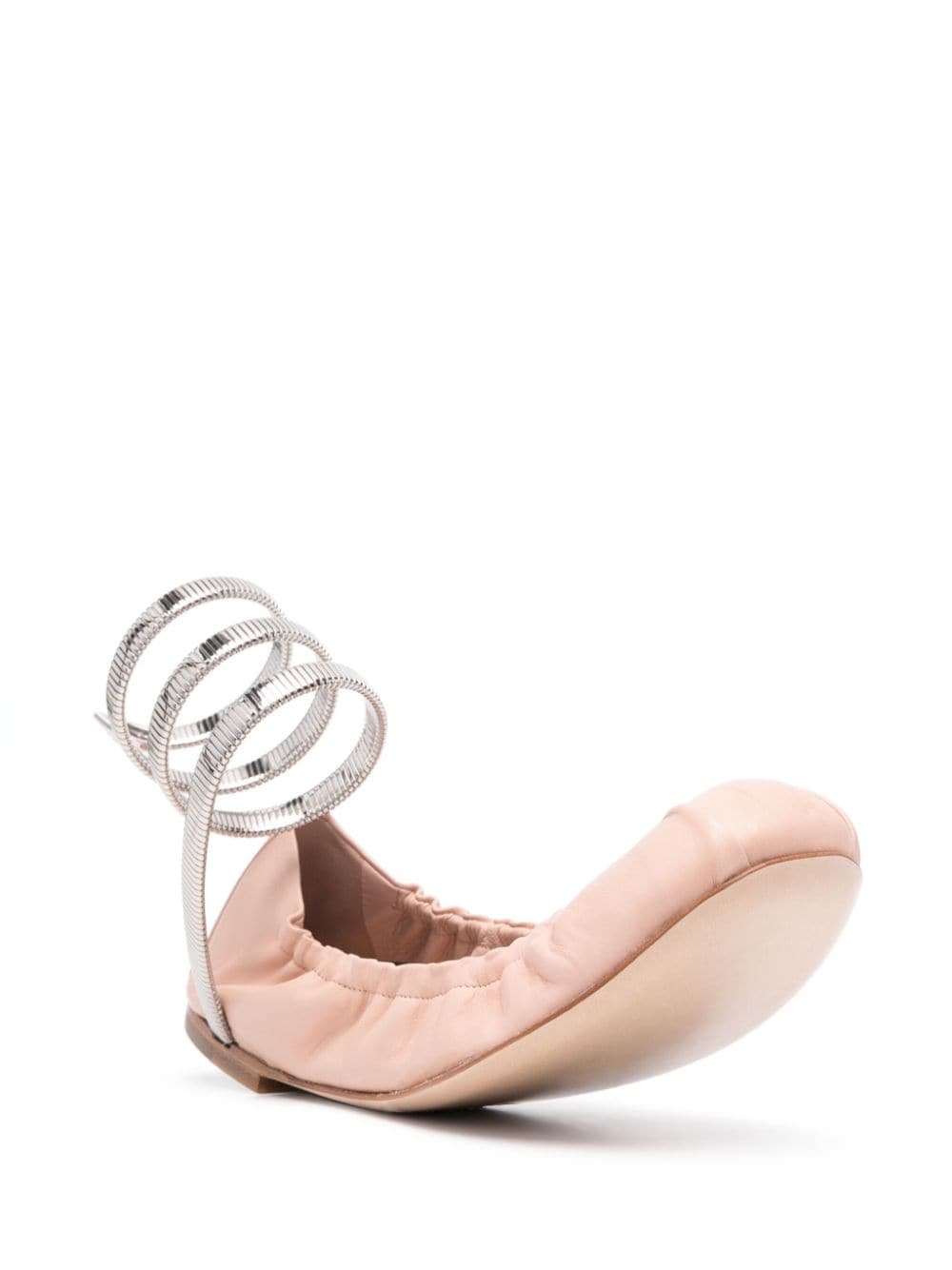 Shop René Caovilla Leather Ballet Flats In Pink