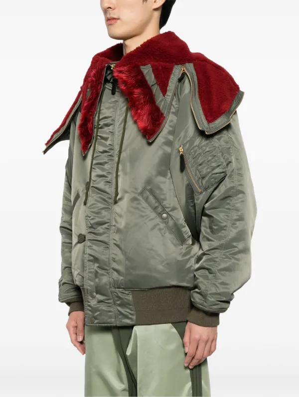 Doublet Petal Month drawstring hood Bomber Jacket Green FARFETCH AE