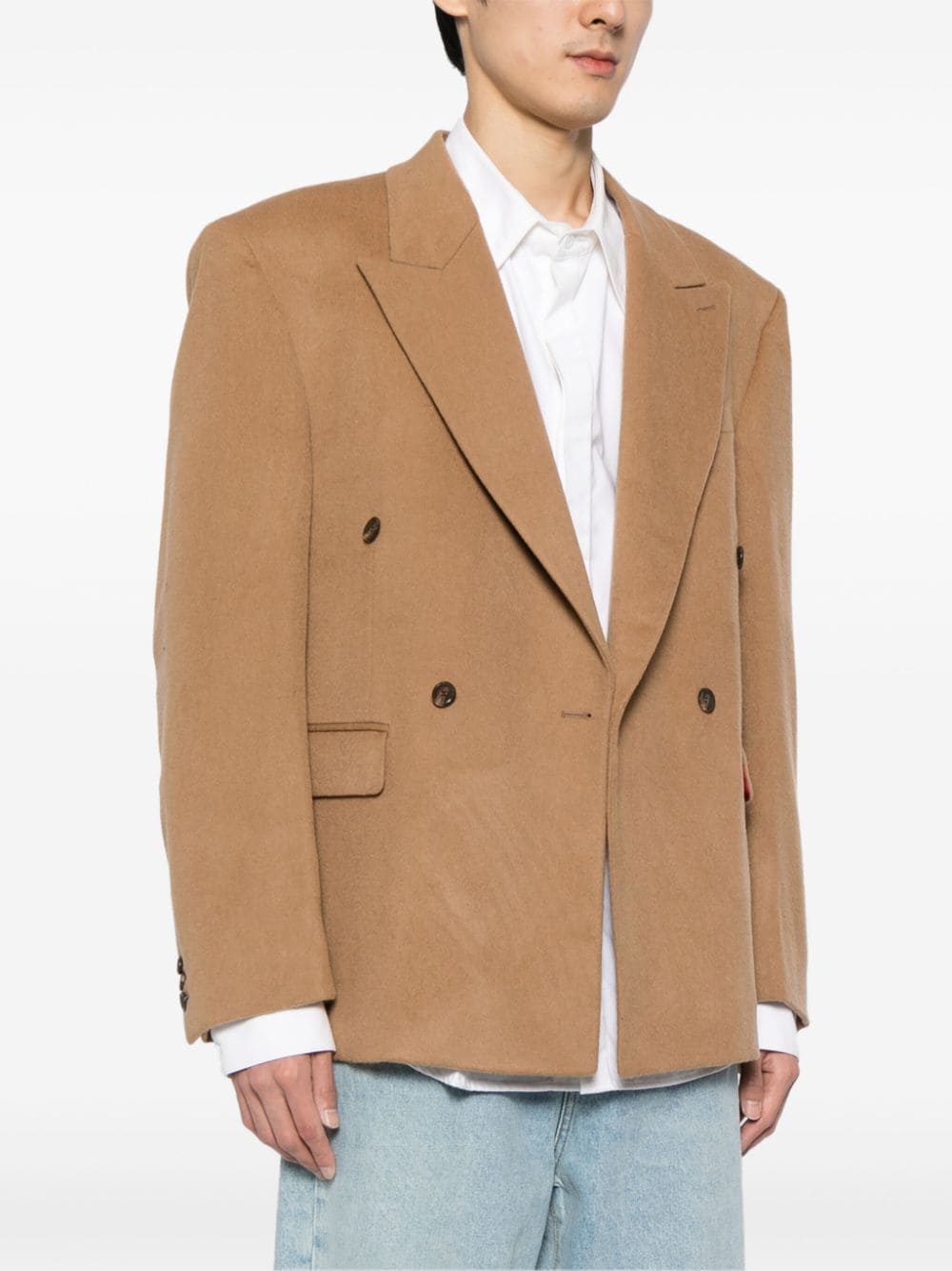 Doublet Onsen Noren blazer met wijde revers Beige