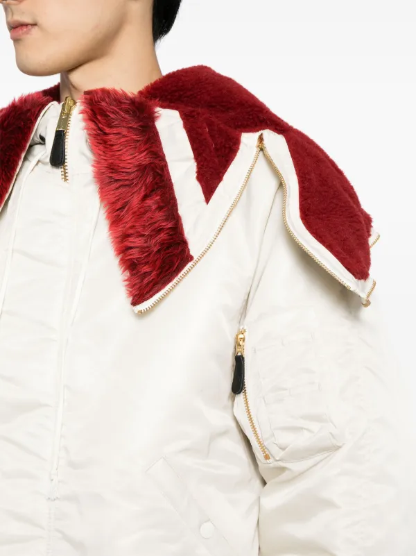 Doublet Petal Month drawstring-hood Bomber Jacket | Neutrals