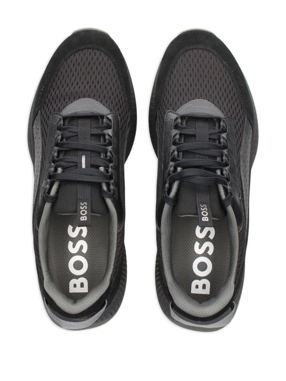 Shop Hugo Boss Ttnm Evo Knitted Trainers In Black