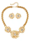 Susan Caplan Vintage 1980s Kenneth Jay Lane earrings and necklace set - Gold