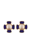 CHANEL Pre-Owned 1980s faux-pearl clip-on earrings - Gold