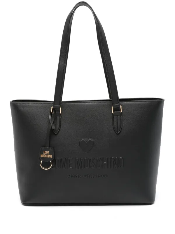 Love Moschino logo embossed Tote Bag Black FARFETCH HK