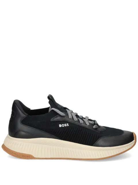 BOSS logo-print knitted sneakers