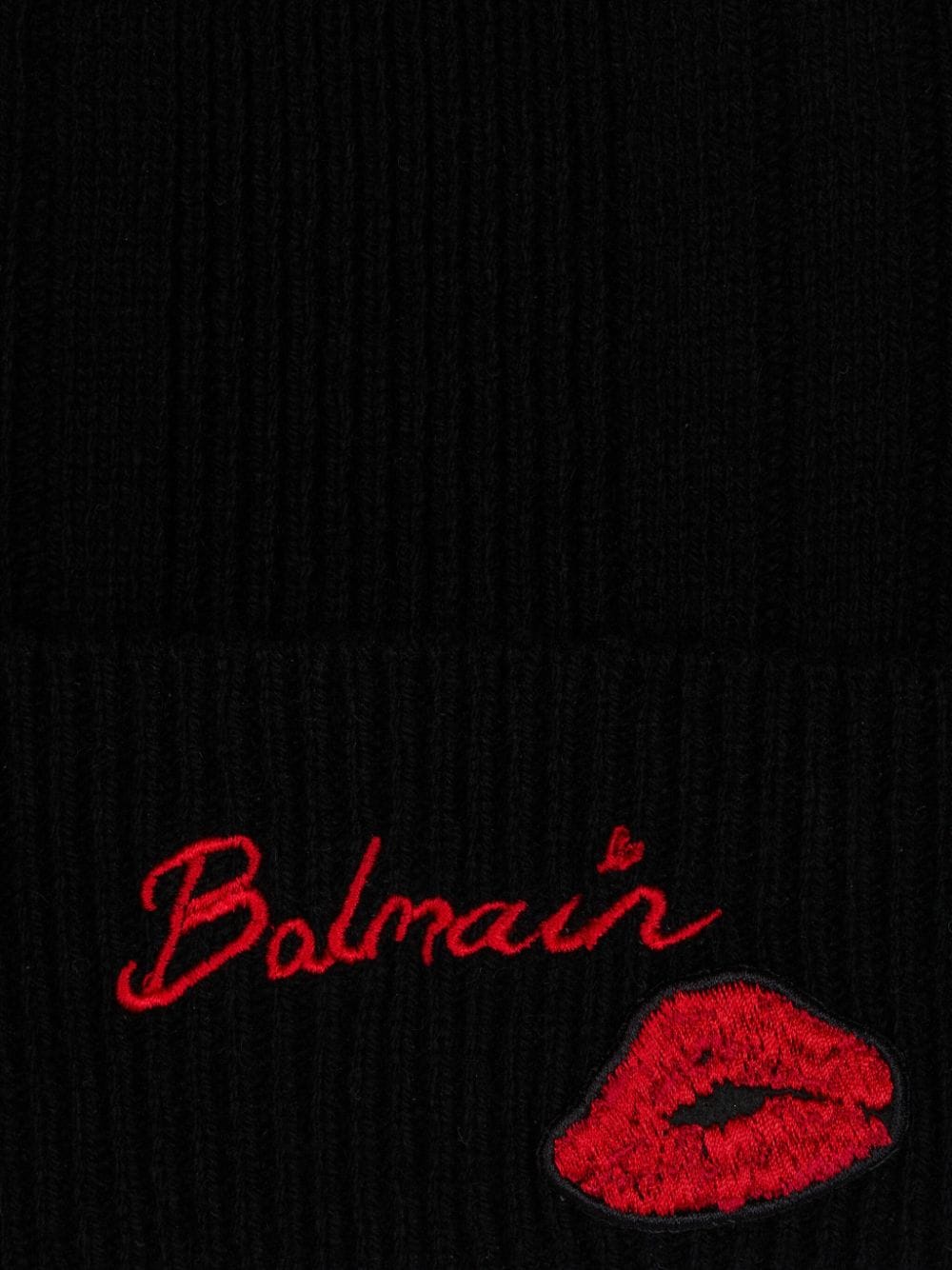 Balmain Muts met geborduurd logo - Zwart