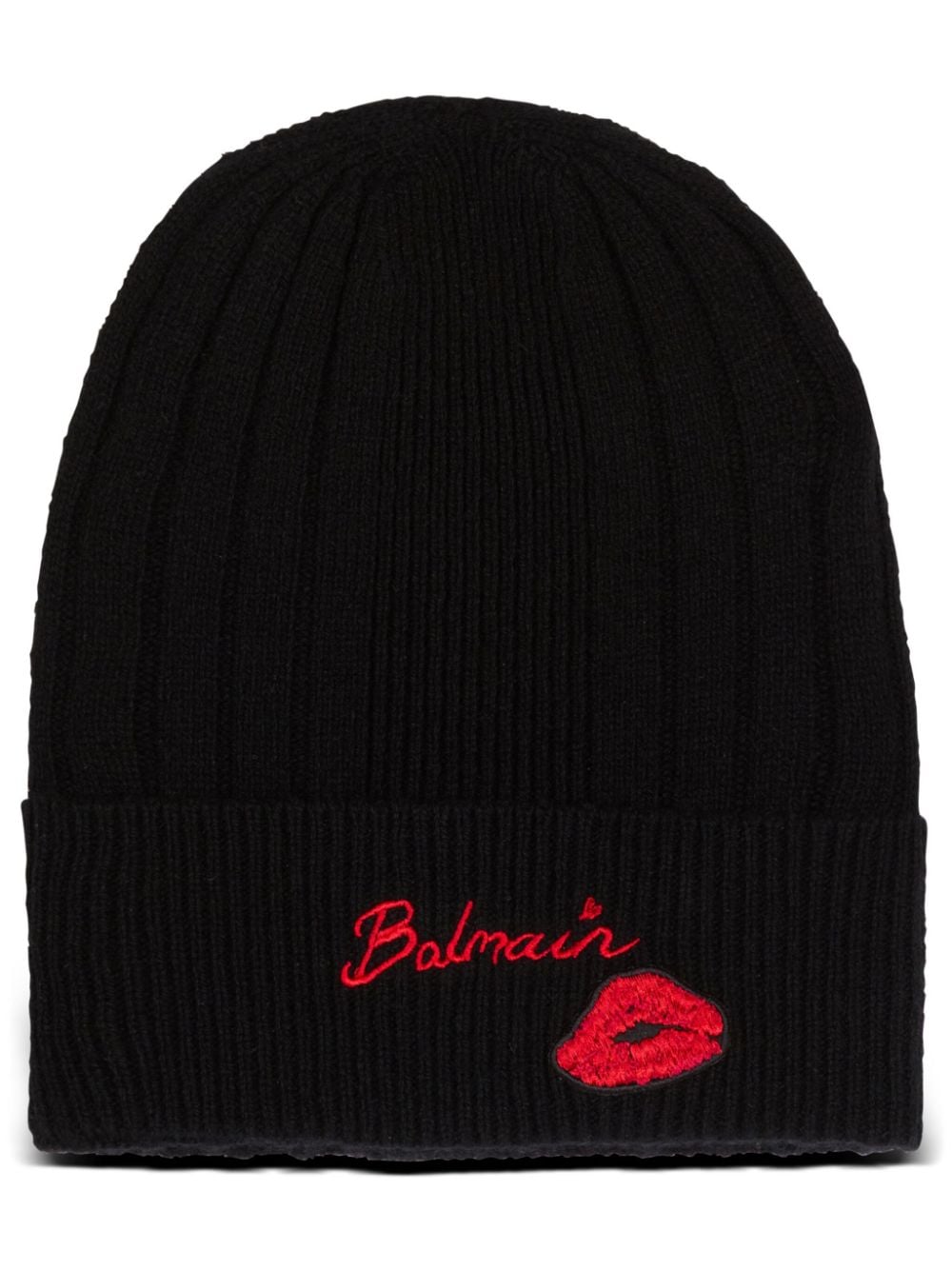 Balmain logo-embroidered beanie – Black