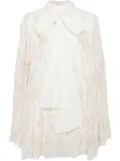 Costarellos floral-embroidered mini dress - White