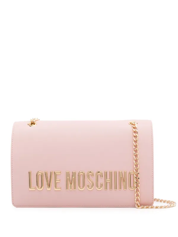 Love Moschino logo lettering shoulder bag women Polyurethane One Size Pink