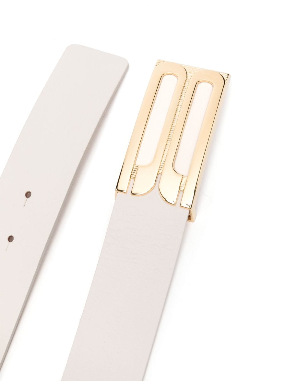 Shop Victoria Beckham Jumbo Frame Belt In Neutrals