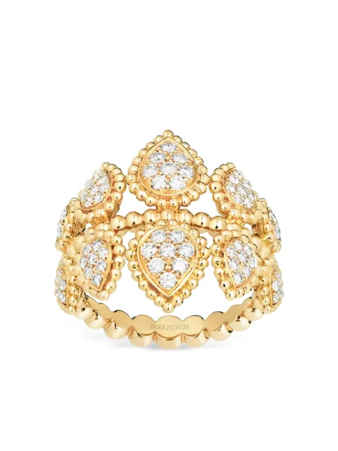 Boucheron diamond-pavé motif ring