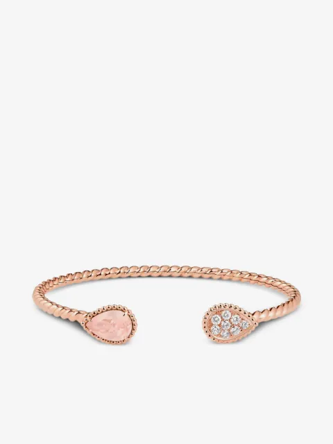 Boucheron 18k rose gold Serpent Bohème diamond and quartz bracelet