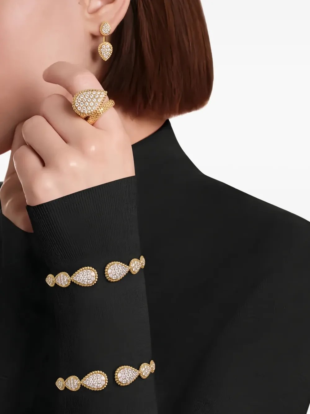 Boucheron 18K yellow gold Serpent Bohème diamond ring - ゴールドトーン Boucheron 18K yellow gold Serpent Bohème diamond ring - ゴールドトーン