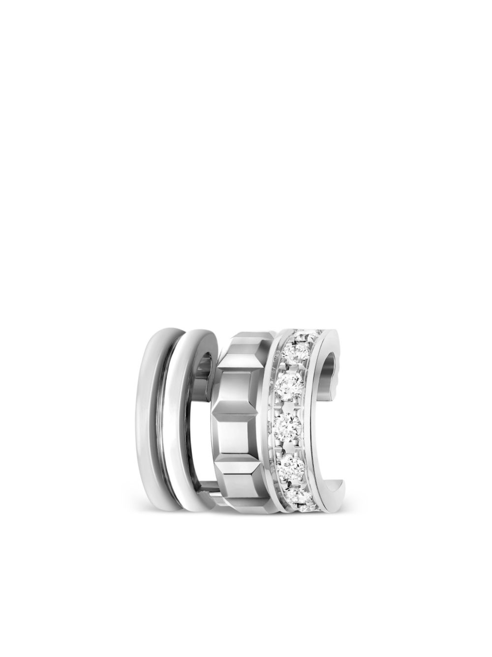 Boucheron 18k White Gold Quatre Radiant Edition Diamond Earring In Gray