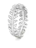 Boucheron 18K white gold Plume de Paon diamond ring - Silver