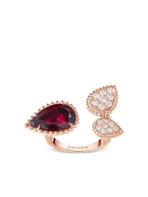 Boucheron خاتم 'سيربان بويم' ذهب وردي عيار 18 مرصع بألماس