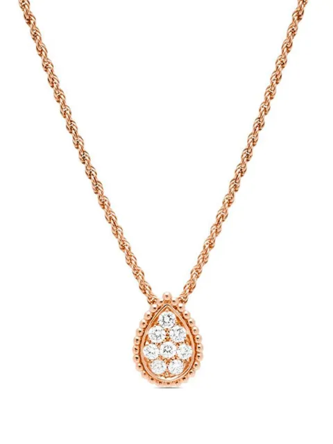 Boucheron قلادة 'سيربان بويم' ذهب وردي عيار 18 صغيرة مرصعة بألماس