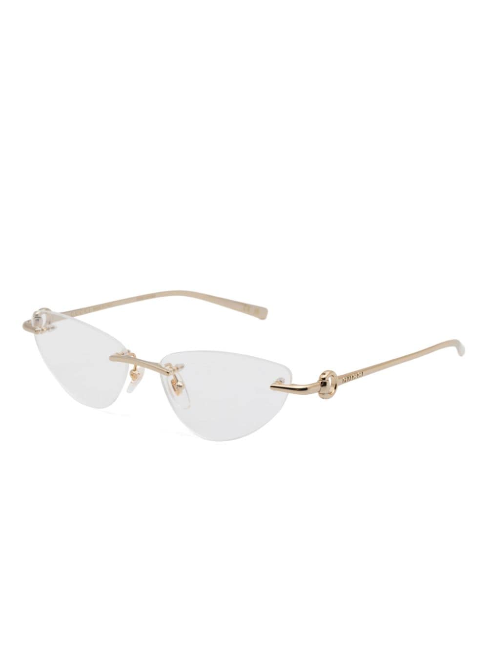 Shop Gucci Cat-eye Glasses In 金色