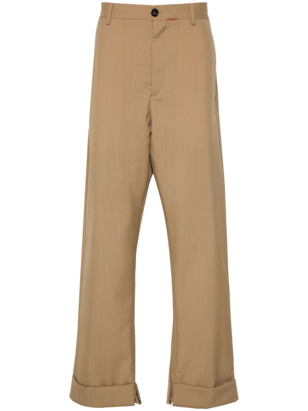 Marni wide-leg wool trousers - Brown