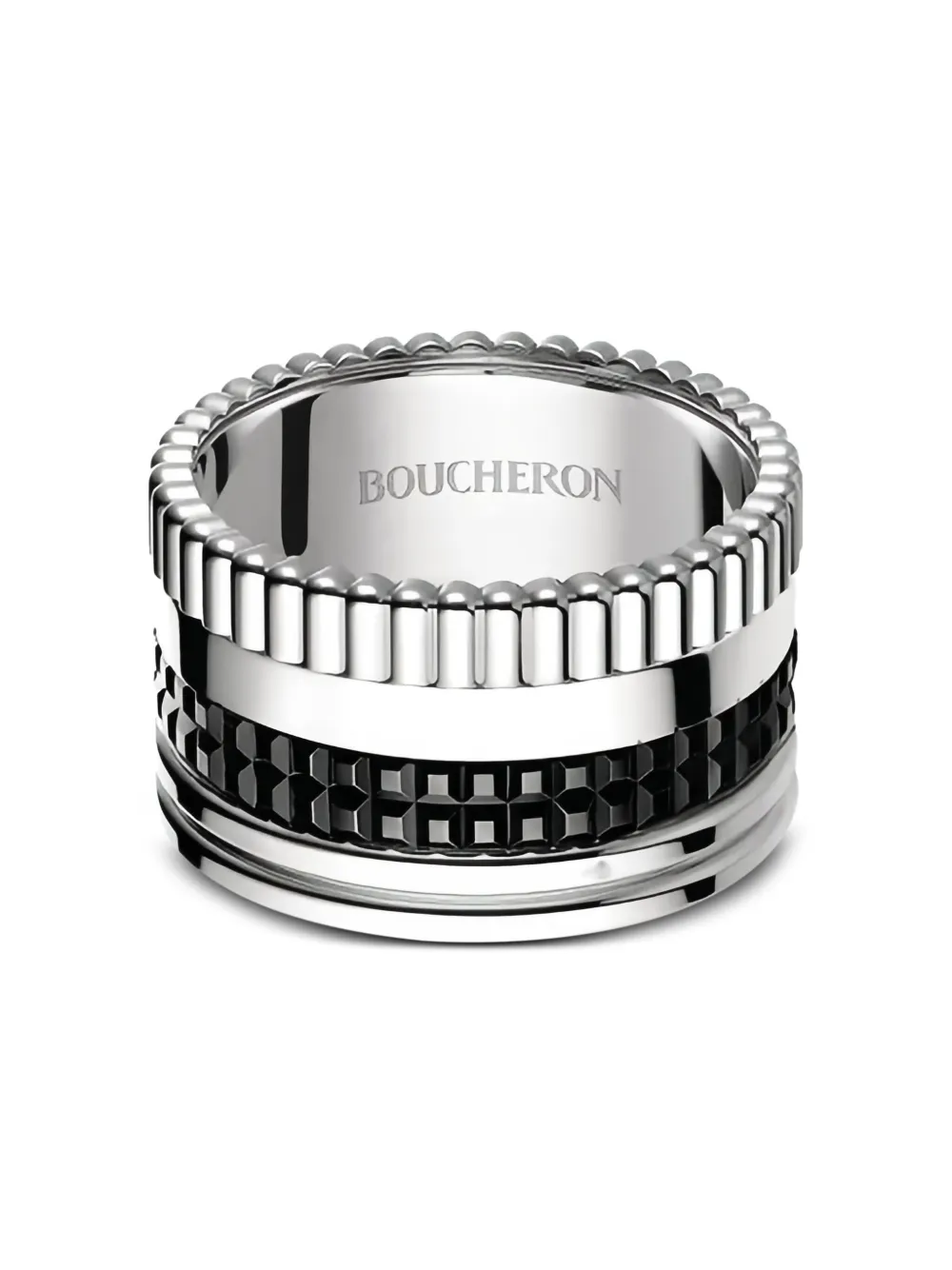Boucheron Quatre Black Edition リング 18Kホワイトゴールド - シルバートーン Boucheron Quatre Black Edition リング 18Kホワイトゴールド - シルバートーン