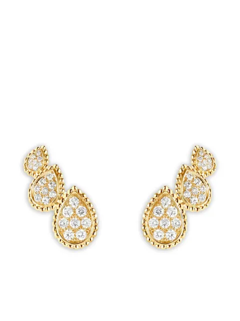 Boucheron 쎄뻥 보헴 18K 옐로 골드 트리플 모티프 다이아몬드 이어링