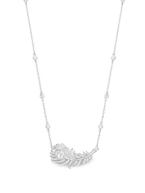 Boucheron collar Plume de Paon pequeño en oro blanco de 18kt con diamantes