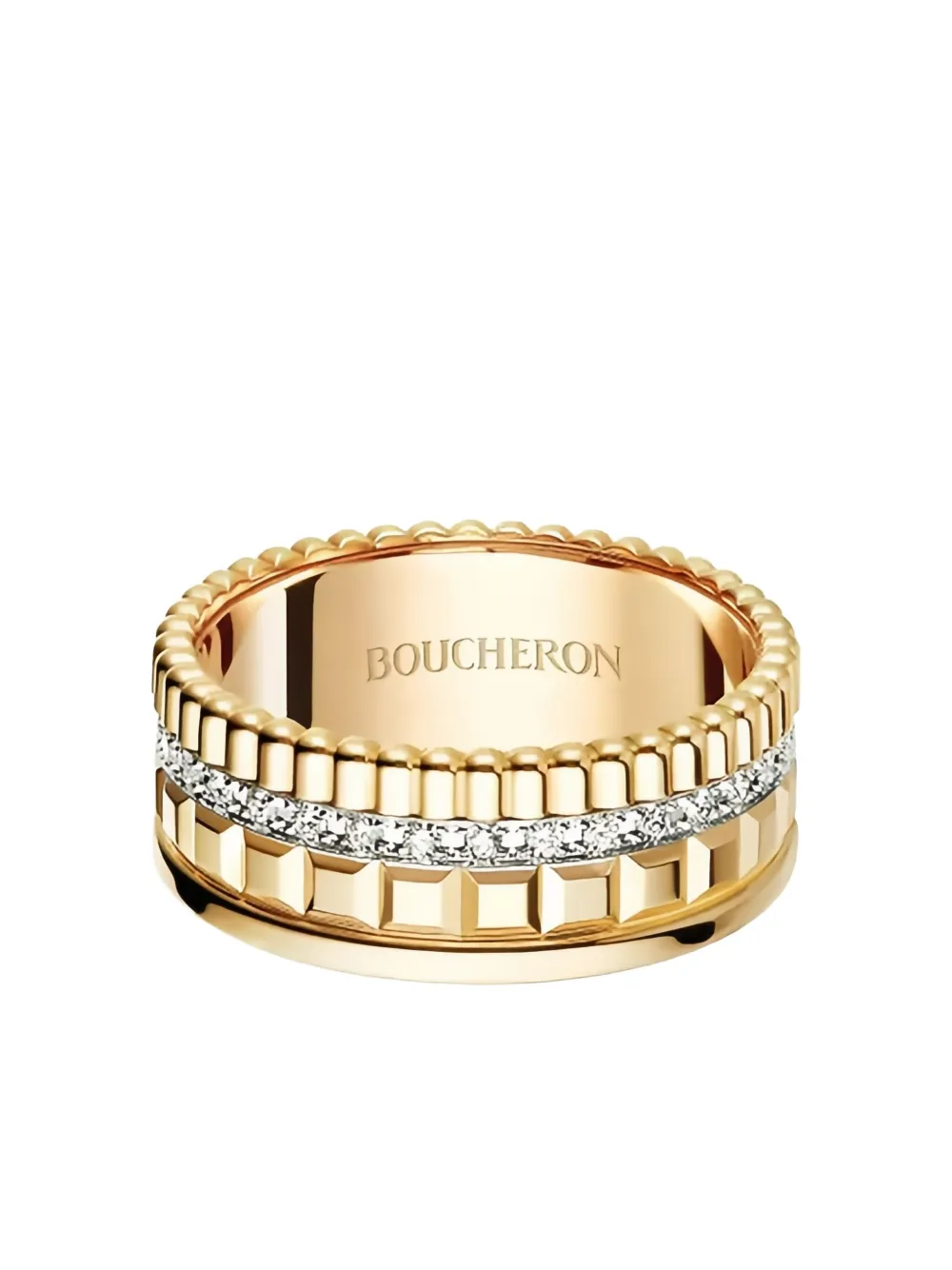 Boucheron 18K gold small Quatre Radiant Edition diamonds ring - Boucheron 18K gold small Quatre Radiant Edition diamonds ring -