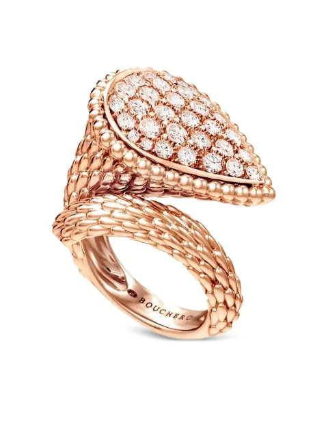 Boucheron arete Serpent Bohème en oro rosa de 18kt con diamantes