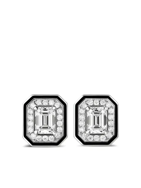Boucheron 18K white gold Vendôme Liseré diamond earrings