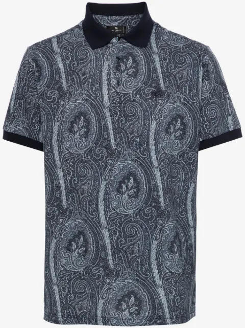 ETRO playera tipo polo con estampado de cachemira