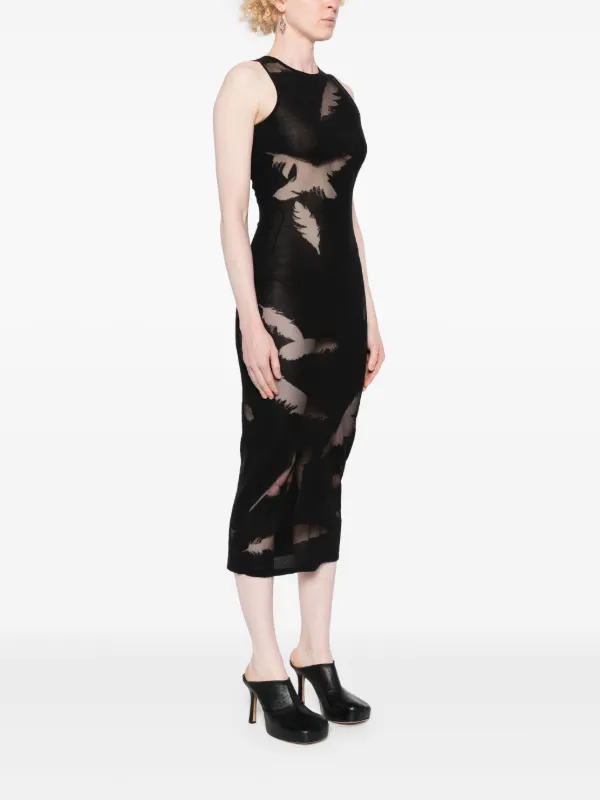 Alexander McQueen feather-intarsia Pencil Dress | Black