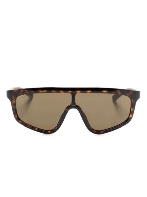 Gucci Eyewear スクエアフレーム サングラス | ブラウン | FARFETCH JP