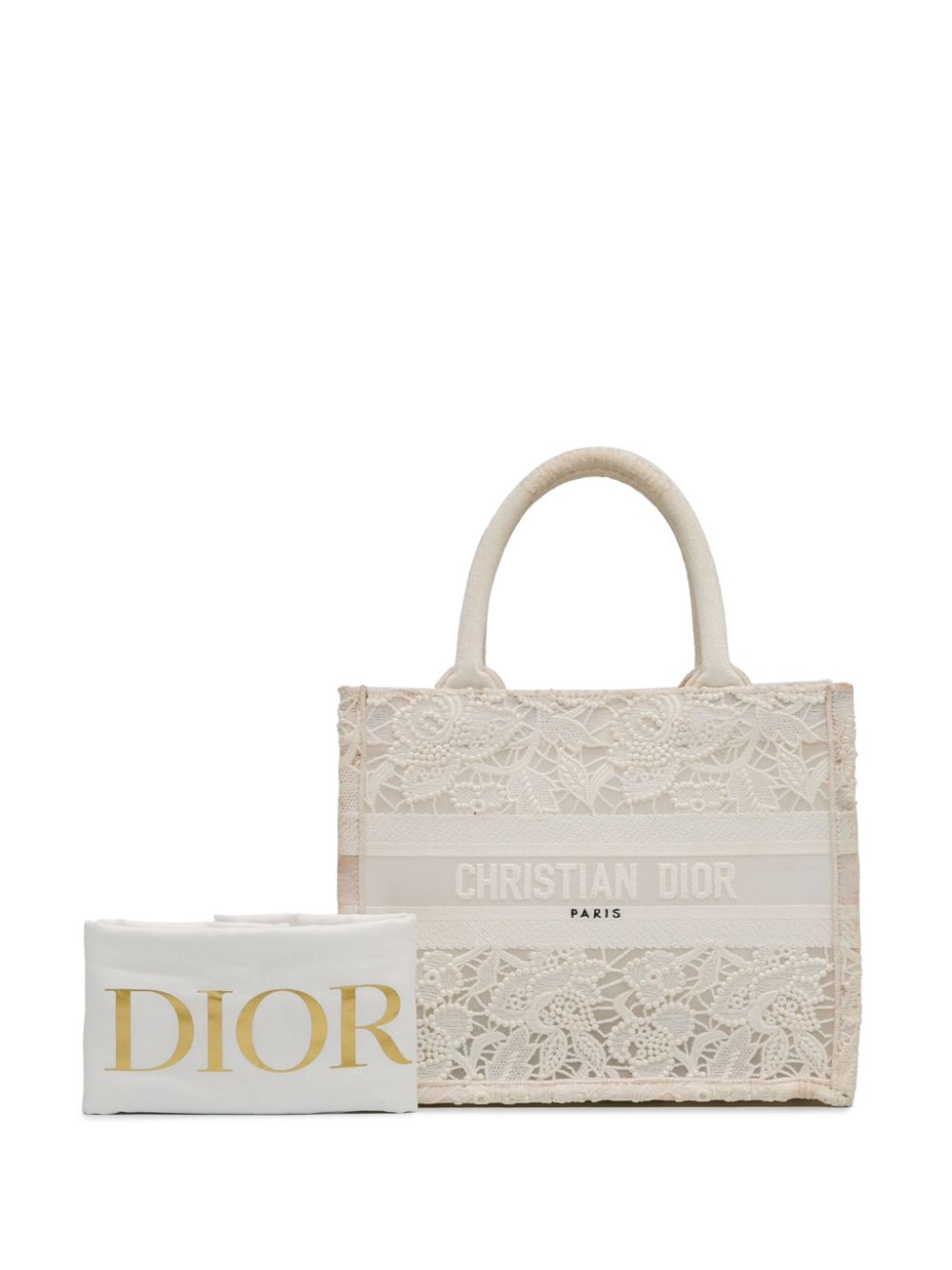 Christian Dior 2022 Small D-Lace Embroidery Book tote bag Women