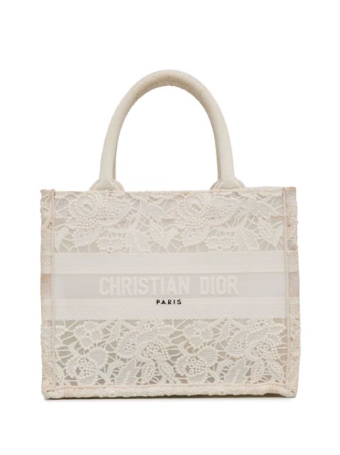 Christian Dior 2022 Small D-Lace Embroidery Book tote bag Women