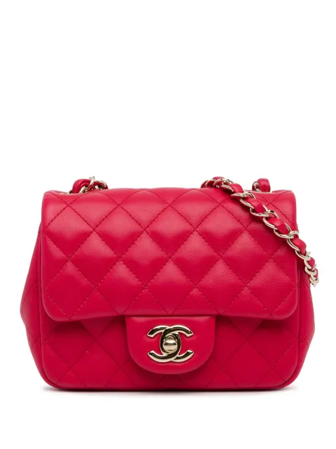 CHANEL Pre-Owned 2015-2016 Mini Square Classic Lambskin Single Flap crossbody bag