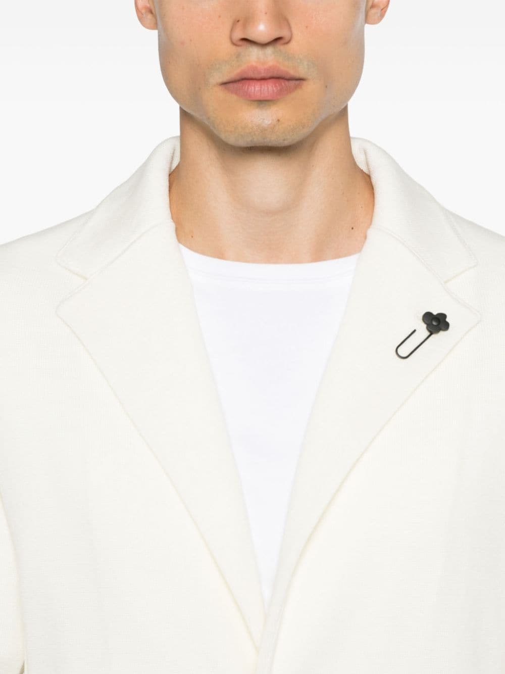 Shop Lardini Virgin-wool Blazer In Neutrals