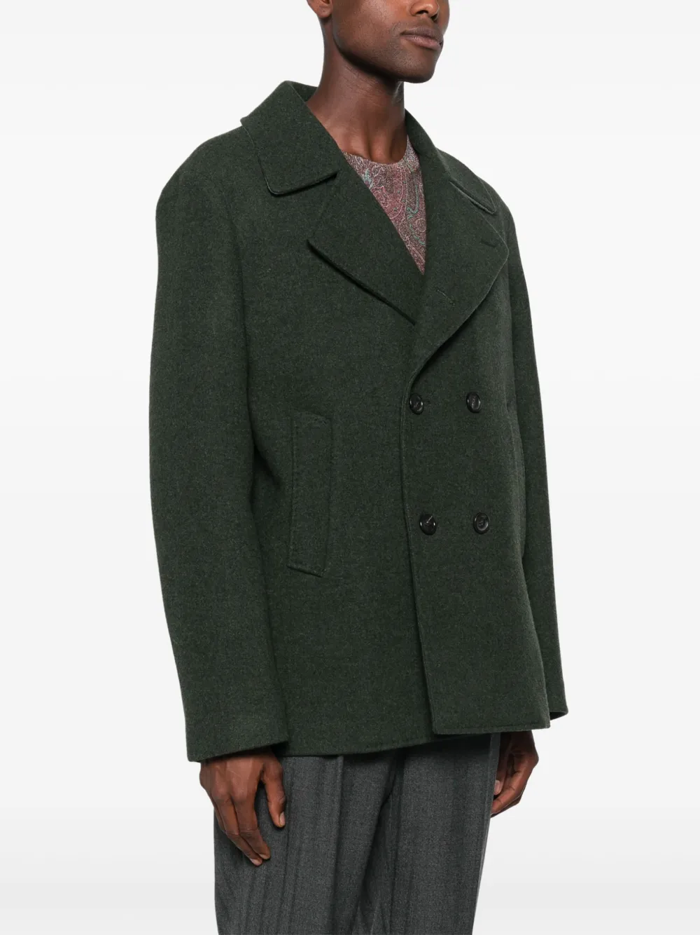 ETRO Sailorjas met dubbele rij knopen Groen
