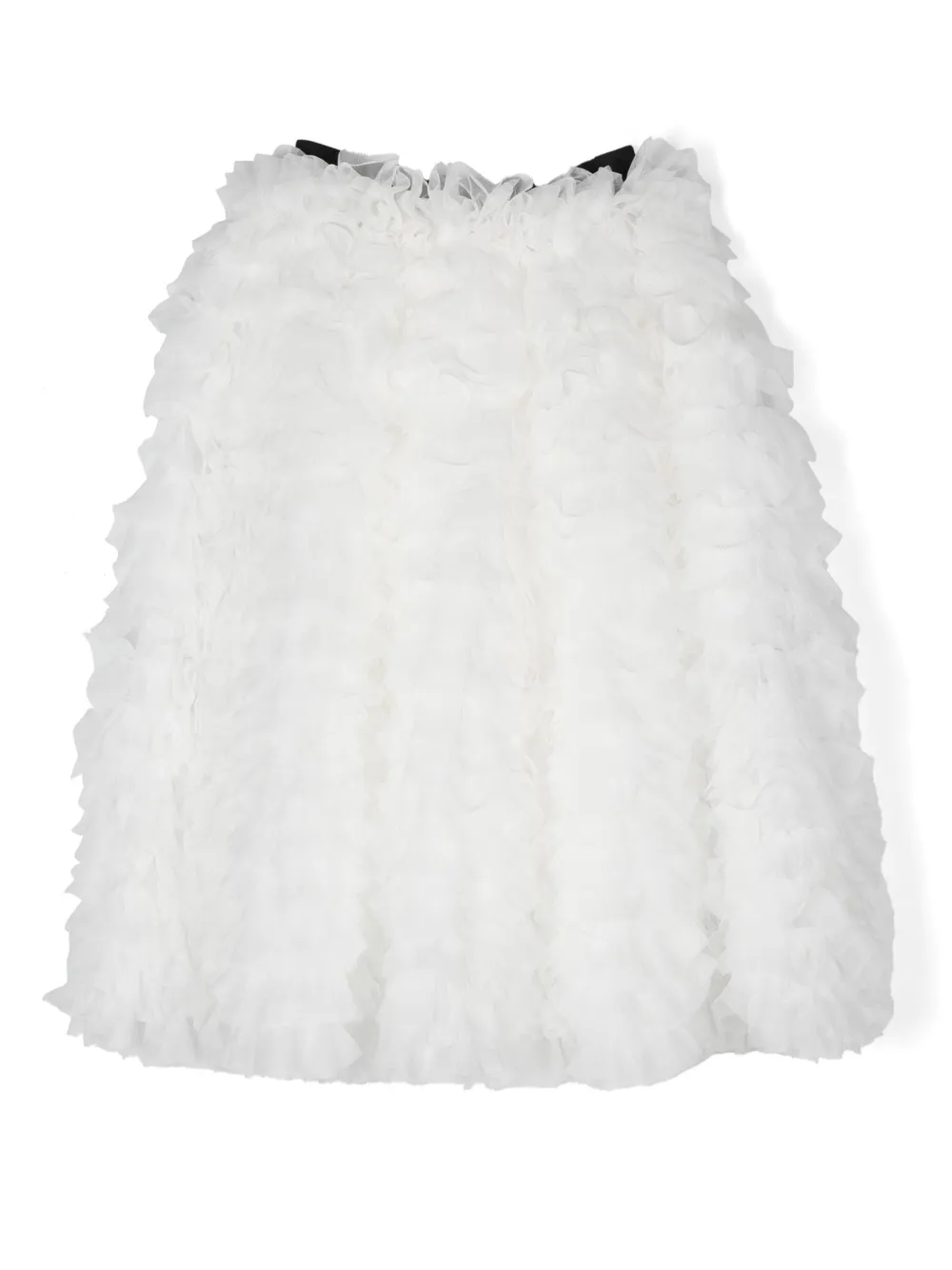 Shop Balmain Ruffle Skirt In White