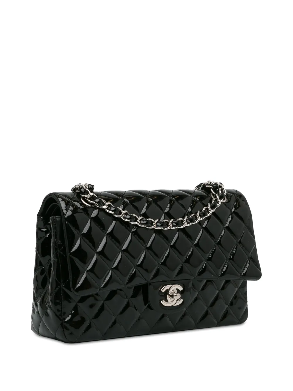 CHANEL Pre-Owned 2014 Medium Classic Patent Double Flap Shoulder 