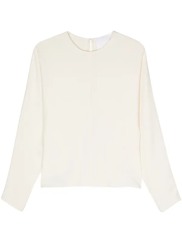 Costarellos Crepe Top in Neutrals