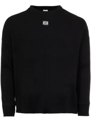 Raf Simons logo-patch V-neck Jumper | Black | FARFETCH
