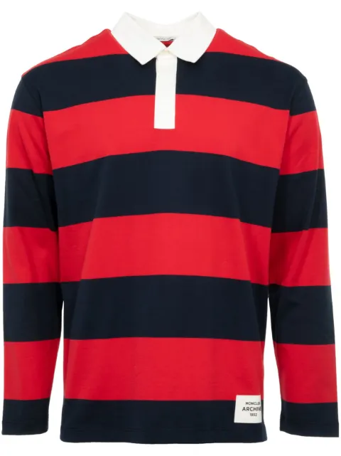 Moncler striped long-sleeved polo shirt 