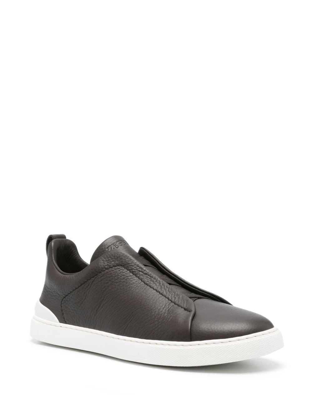 Zegna Triple Stitch leren sneakers - Bruin