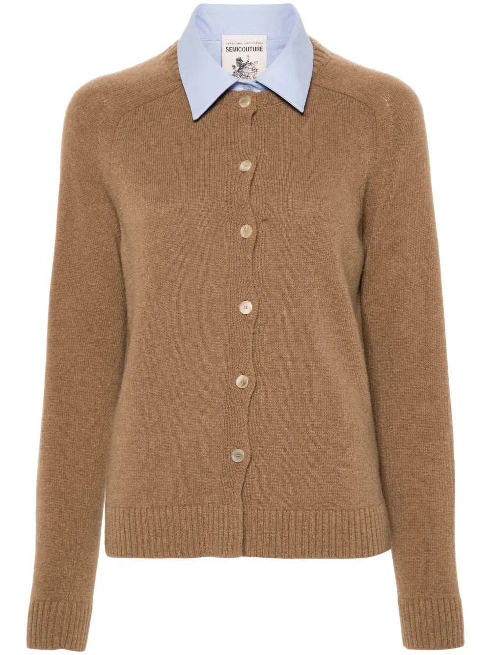 Semicouture Vest met raglan mouwen Bruin