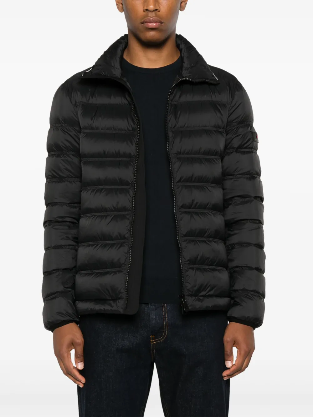 Peuterey Gewatteerd jack met logopatch - Zwart