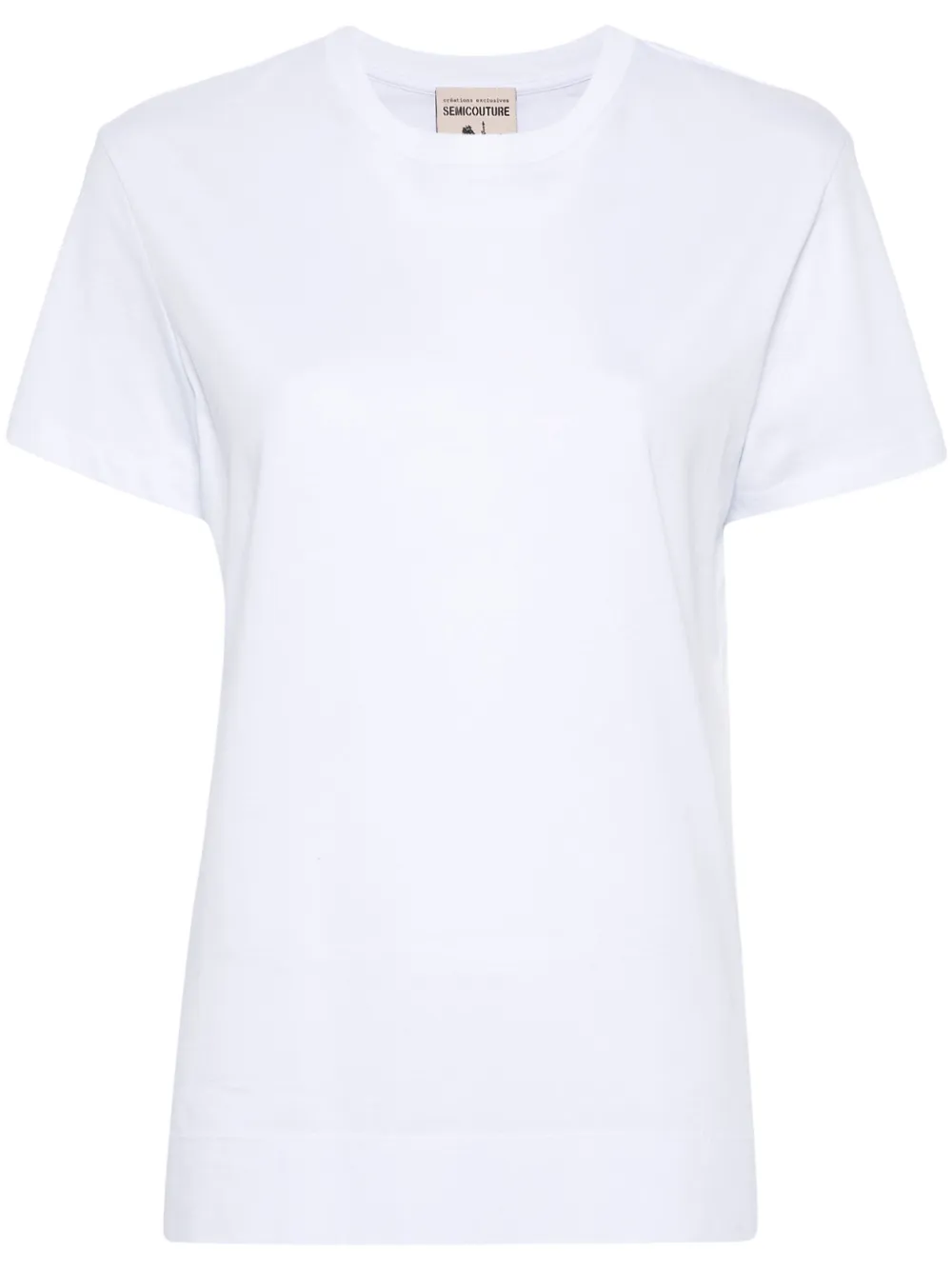 Semicouture Katoenen T-shirt met ronde hals Wit