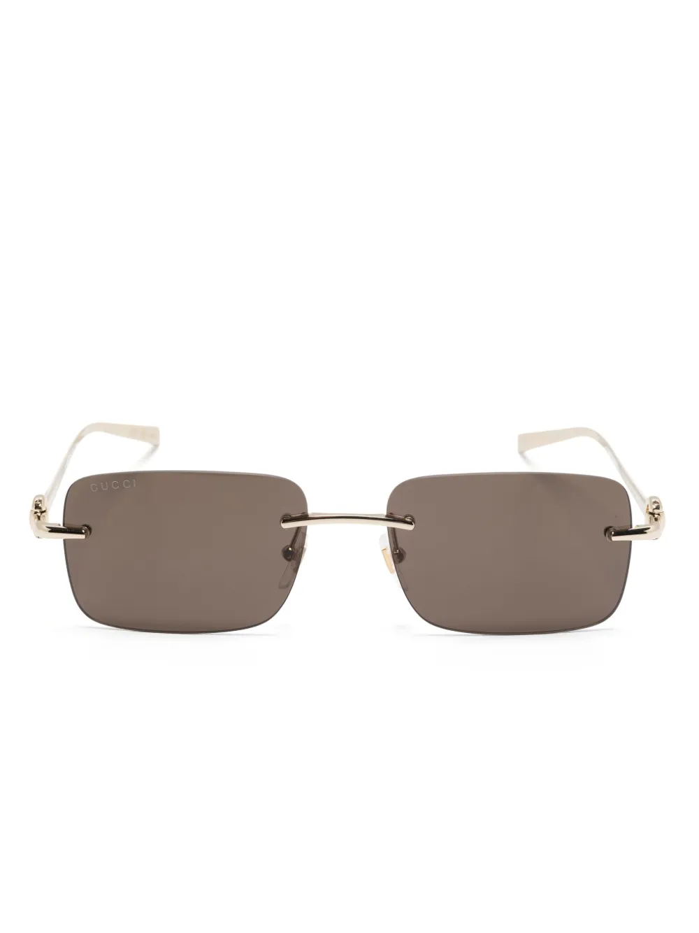 Gucci Eyewear rectangle-frame Sunglasses | Brown | FARFETCH