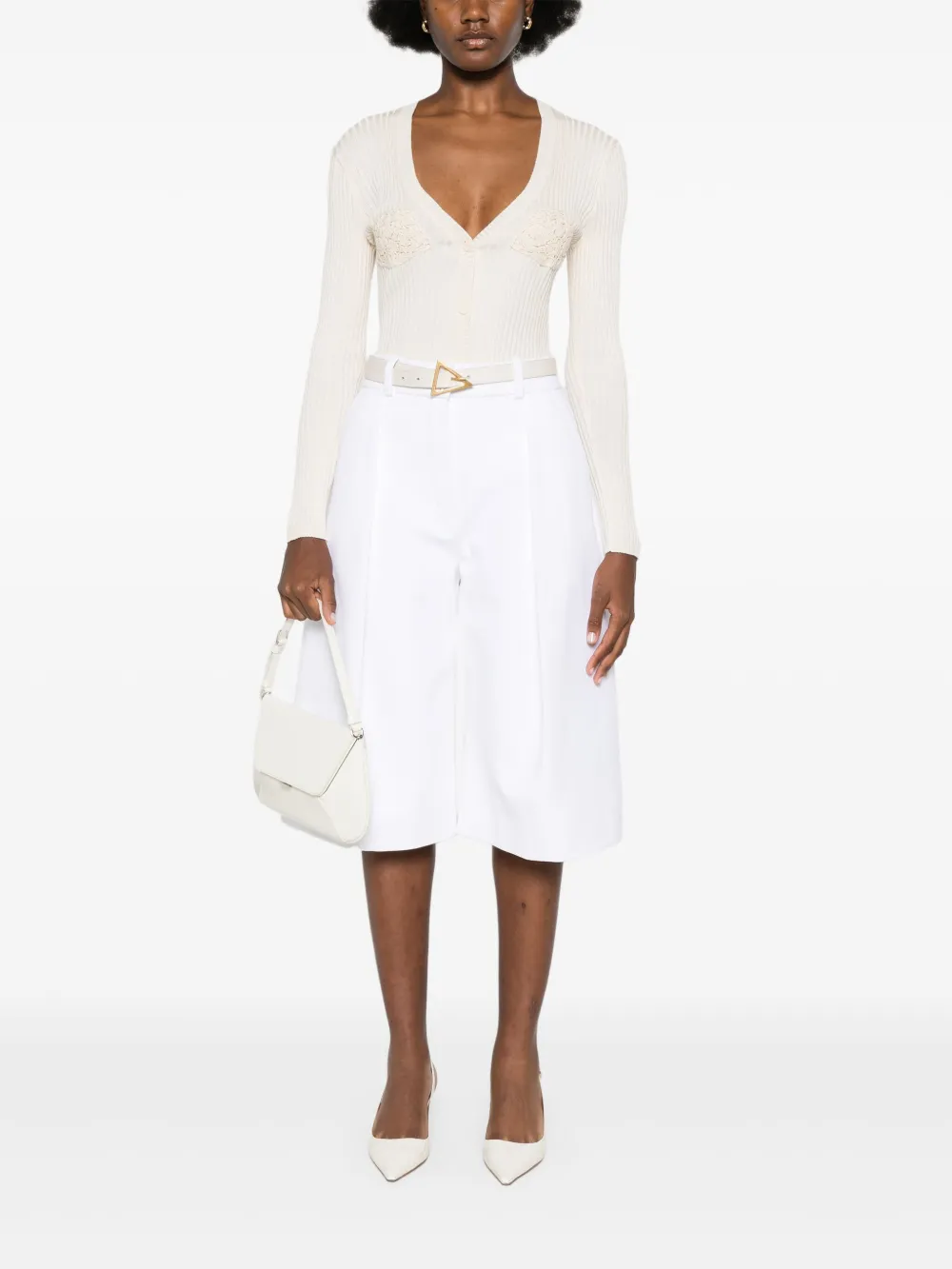 Magda Butrym Vest met gehaakte bh - Beige