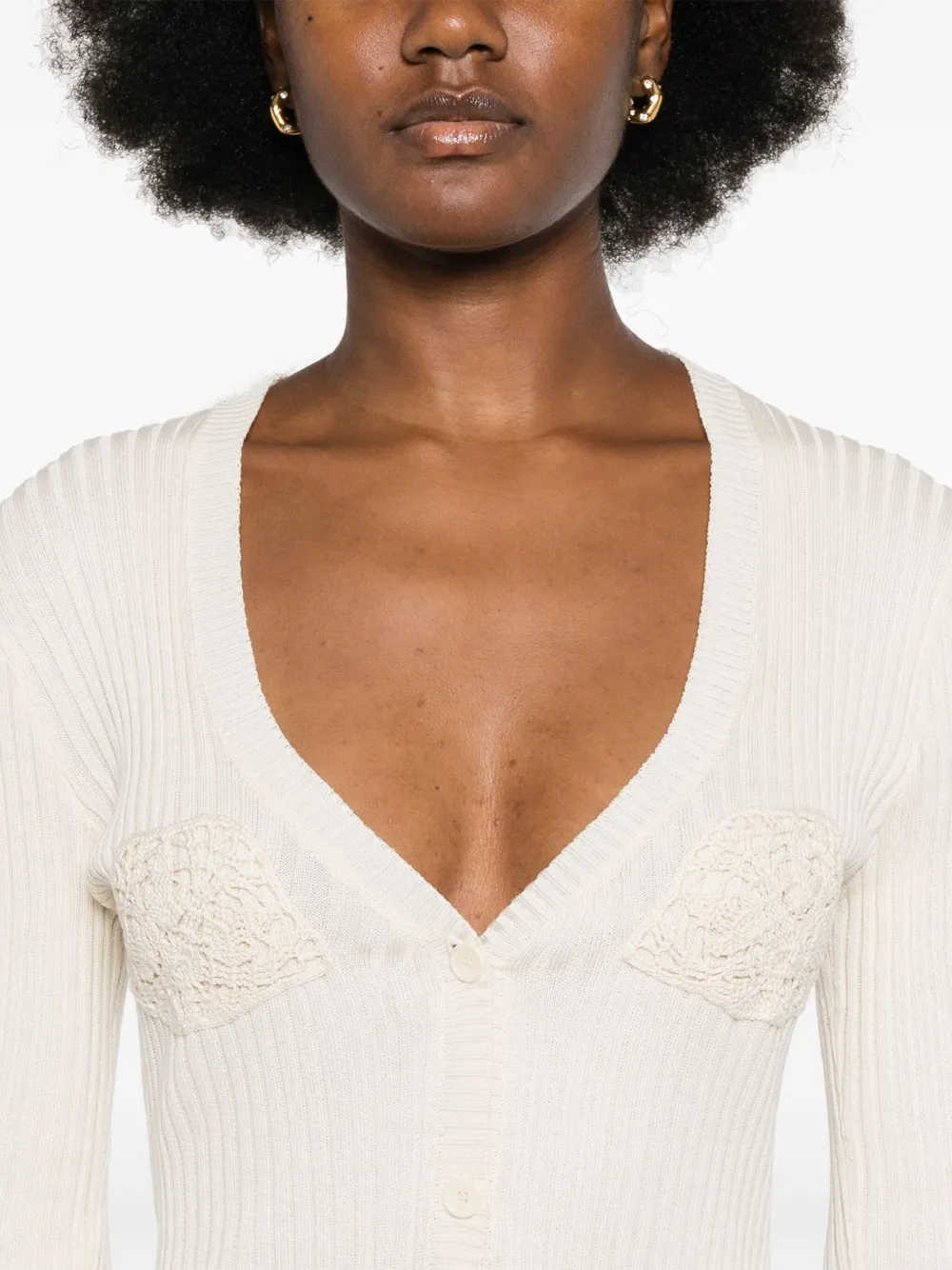 Magda Butrym Vest met gehaakte bh Beige