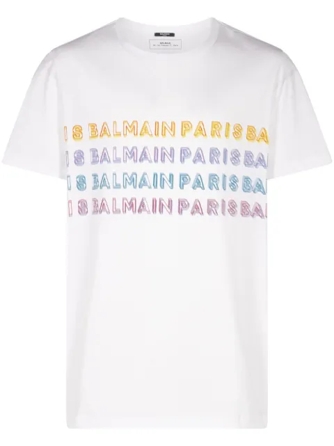 Balmain playera con logo estampado